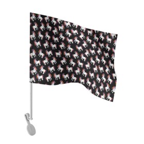Флаг для автомобиля с принтом Единороги в Курске, 100% полиэстер | Размер: 30*21 см | animal | rainbow | unicorn | единорог | единорожка | животное | радуга