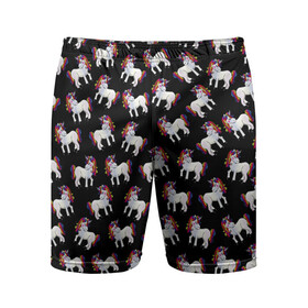 Мужские шорты спортивные с принтом Единороги в Курске,  |  | animal | rainbow | unicorn | единорог | единорожка | животное | радуга