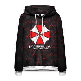 Мужская толстовка 3D с принтом UMBRELLA CORP в Курске, 100% полиэстер | двухслойный капюшон со шнурком для регулировки, мягкие манжеты на рукавах и по низу толстовки, спереди карман-кенгуру с мягким внутренним слоем. | ada wong | biohazard | leon | nemesis | project resistance | raccoon city | re | re3 | resident evil | resident evil 3 | rpd | stars | umbrella | ада вонг | амбрелла | немезис | ужасы