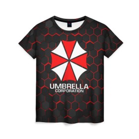 Женская футболка 3D с принтом UMBRELLA CORP в Курске, 100% полиэфир ( синтетическое хлопкоподобное полотно) | прямой крой, круглый вырез горловины, длина до линии бедер | ada wong | biohazard | leon | nemesis | project resistance | raccoon city | re | re3 | resident evil | resident evil 3 | rpd | stars | umbrella | ада вонг | амбрелла | немезис | ужасы