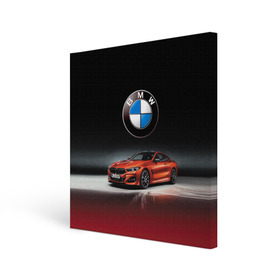 Холст квадратный с принтом BMW в Курске, 100% ПВХ |  | bmw | car | germany | prestige | red | автомобиль | бмв | германия | красный | престиж