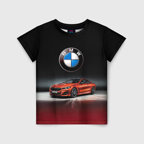 Детская футболка 3D с принтом BMW в Курске, 100% гипоаллергенный полиэфир | прямой крой, круглый вырез горловины, длина до линии бедер, чуть спущенное плечо, ткань немного тянется | bmw | car | germany | prestige | red | автомобиль | бмв | германия | красный | престиж
