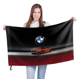 Флаг 3D с принтом BMW в Курске, 100% полиэстер | плотность ткани — 95 г/м2, размер — 67 х 109 см. Принт наносится с одной стороны | bmw | car | germany | prestige | red | автомобиль | бмв | германия | красный | престиж