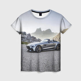 Женская футболка 3D с принтом Mercedes V8 Biturbo в Курске, 100% полиэфир ( синтетическое хлопкоподобное полотно) | прямой крой, круглый вырез горловины, длина до линии бедер | cabriolet | car | germany | mercedes | mountains | nature | v 8 biturbo | автомобиль | германия | горы | кабриолет | мерседес | природа
