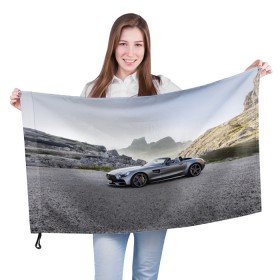 Флаг 3D с принтом Mercedes V8 Biturbo в Курске, 100% полиэстер | плотность ткани — 95 г/м2, размер — 67 х 109 см. Принт наносится с одной стороны | Тематика изображения на принте: cabriolet | car | germany | mercedes | mountains | nature | v 8 biturbo | автомобиль | германия | горы | кабриолет | мерседес | природа