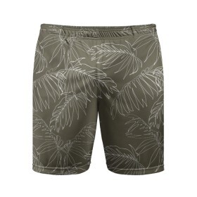 Мужские шорты спортивные с принтом листья пальмы в Курске,  |  | casual | summer | летние | лето | пляжное | тренд | тропики