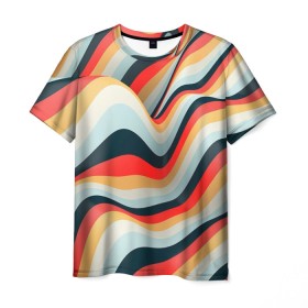 Мужская футболка 3D с принтом Summer Waves в Курске, 100% полиэфир | прямой крой, круглый вырез горловины, длина до линии бедер | 