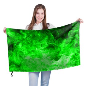 Флаг 3D с принтом ОГОНЬ GREEN NEON в Курске, 100% полиэстер | плотность ткани — 95 г/м2, размер — 67 х 109 см. Принт наносится с одной стороны | битва огней | зеленый | неон | неоновый | огонь | пламя | пожар | салатовый | стихия | текстура | цветной | яркий