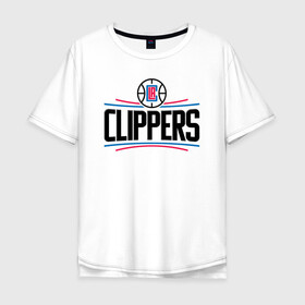 Мужская футболка хлопок Oversize с принтом Los Angeles Clippers (1) в Курске, 100% хлопок | свободный крой, круглый ворот, “спинка” длиннее передней части | ball | basketball | clippers | sport | streetball | баскетбол | клипперс | мяч | нба | спорт | стритбол