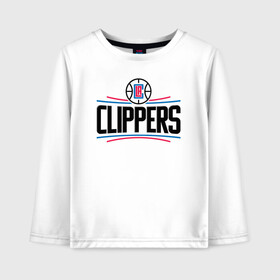 Детский лонгслив хлопок с принтом Los Angeles Clippers (1) в Курске, 100% хлопок | круглый вырез горловины, полуприлегающий силуэт, длина до линии бедер | ball | basketball | clippers | sport | streetball | баскетбол | клипперс | мяч | нба | спорт | стритбол