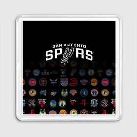 Магнит 55*55 с принтом San Antonio Spurs (2) в Курске, Пластик | Размер: 65*65 мм; Размер печати: 55*55 мм | ball | basketball | sport | spurs | streetball | баскетбол | мяч | нба | спёрс | спорт | стритбол