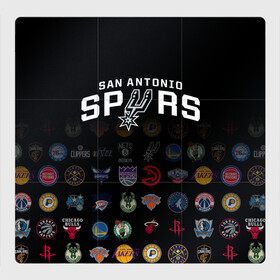 Магнитный плакат 3Х3 с принтом San Antonio Spurs (2) в Курске, Полимерный материал с магнитным слоем | 9 деталей размером 9*9 см | ball | basketball | sport | spurs | streetball | баскетбол | мяч | нба | спёрс | спорт | стритбол