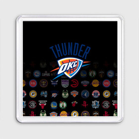 Магнит 55*55 с принтом Oklahoma City Thunder (2) в Курске, Пластик | Размер: 65*65 мм; Размер печати: 55*55 мм | ball | basketball | sport | streetball | thunder | баскетбол | мяч | нба | спорт | стритбол | тандер