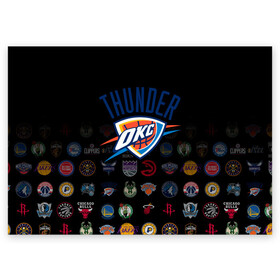 Поздравительная открытка с принтом Oklahoma City Thunder (2) в Курске, 100% бумага | плотность бумаги 280 г/м2, матовая, на обратной стороне линовка и место для марки
 | Тематика изображения на принте: ball | basketball | sport | streetball | thunder | баскетбол | мяч | нба | спорт | стритбол | тандер