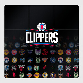 Магнитный плакат 3Х3 с принтом Los Angeles Clippers (2) в Курске, Полимерный материал с магнитным слоем | 9 деталей размером 9*9 см | ball | basketball | clippers | sport | streetball | баскетбол | клипперс | мяч | нба | спорт | стритбол