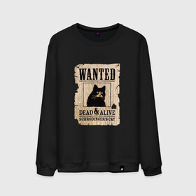 Мужской свитшот хлопок с принтом Кот в Курске, 100% хлопок |  | Тематика изображения на принте: cat | wanted | живым или мертвым | кот | кот шредингера | котэ | опасен | разыскивается | чёрный кот