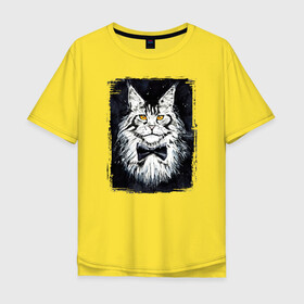 Мужская футболка хлопок Oversize с принтом Hello kittys! в Курске, 100% хлопок | свободный крой, круглый ворот, “спинка” длиннее передней части | Тематика изображения на принте: акварельный | арт | галстук бабочка | глаза | кот | коты | котяра | кошка | крутая рисунок | мейнкун | мейнкуны | мех | мэйн кун | портрет | рисованный | скетч | стильная | чёрный