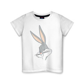 Детская футболка хлопок с принтом Багз Банни в Курске, 100% хлопок | круглый вырез горловины, полуприлегающий силуэт, длина до линии бедер | bugs bunny | looney tunes | vdzabma | багз банни | луни тюнз