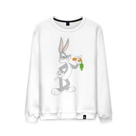 Мужской свитшот хлопок с принтом Багз Банни в Курске, 100% хлопок |  | bugs bunny | looney tunes | vdzabma | багз банни | луни тюнз