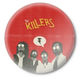 Значок с принтом The Killers в Курске,  металл | круглая форма, металлическая застежка в виде булавки | Тематика изображения на принте: the killers | инди рок | музыка | рок | рок группа