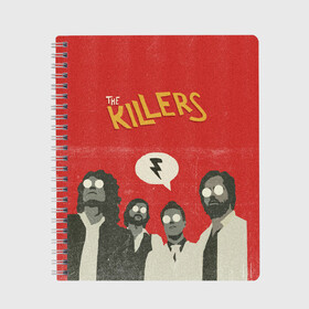 Тетрадь с принтом The Killers в Курске, 100% бумага | 48 листов, плотность листов — 60 г/м2, плотность картонной обложки — 250 г/м2. Листы скреплены сбоку удобной пружинной спиралью. Уголки страниц и обложки скругленные. Цвет линий — светло-серый
 | the killers | инди рок | музыка | рок | рок группа