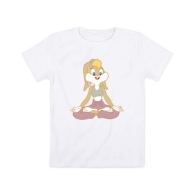 Детская футболка хлопок с принтом Лола Банни в Курске, 100% хлопок | круглый вырез горловины, полуприлегающий силуэт, длина до линии бедер | lola bunny | looney tunes | vdzabma | лола банни | луни тюнз