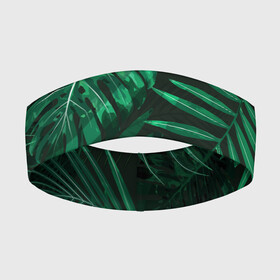 Повязка на голову 3D с принтом Я из джунглей в Курске,  |  | branch | foliage | leafy | nature | арт | ветка | веточка | джунгли | зеленый | лист | листочки | листья | природа | черный