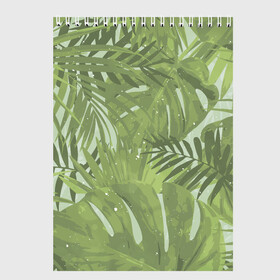 Скетчбук с принтом Я из джунглей в Курске, 100% бумага
 | 48 листов, плотность листов — 100 г/м2, плотность картонной обложки — 250 г/м2. Листы скреплены сверху удобной пружинной спиралью | Тематика изображения на принте: branch | foliage | leafy | nature | арт | ветка | веточка | джунгли | зеленый | лист | листочки | листья | природа | черный
