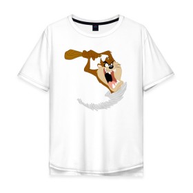 Мужская футболка хлопок Oversize с принтом Таз в Курске, 100% хлопок | свободный крой, круглый ворот, “спинка” длиннее передней части | looney tunes | tasmanian devil | taz | vdzabma | луни тюнз | таз | тасманский дьявол