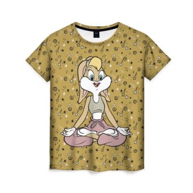Женская футболка 3D с принтом Лола Банни в Курске, 100% полиэфир ( синтетическое хлопкоподобное полотно) | прямой крой, круглый вырез горловины, длина до линии бедер | lola bunny | looney tunes | vdzabma | лола банни | луни тюнз