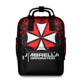 Женский рюкзак 3D с принтом Umbrella Corporation. в Курске, 100% полиэстер | лямки с регулируемой длиной, сверху ручки, чтобы рюкзак нести как сумку. Основное отделение закрывается на молнию, как и внешний карман. Внутри два дополнительных кармана, один из которых закрывается на молнию. По бокам два дополнительных кармашка, куда поместится маленькая бутылочка
 | Тематика изображения на принте: resident evil | umbrella corporation | амбрелла | амбрелла корпорейшн | вирус | вымышленная военная и фармацевтическая корпорация | игра | умбрелла