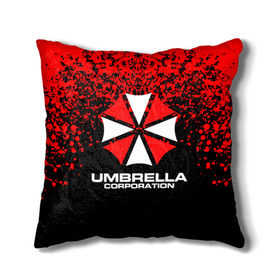 Подушка 3D с принтом Umbrella Corporation. в Курске, наволочка – 100% полиэстер, наполнитель – холлофайбер (легкий наполнитель, не вызывает аллергию). | состоит из подушки и наволочки. Наволочка на молнии, легко снимается для стирки | resident evil | umbrella corporation | амбрелла | амбрелла корпорейшн | вирус | вымышленная военная и фармацевтическая корпорация | игра | умбрелла