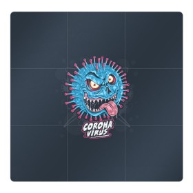 Магнитный плакат 3Х3 с принтом corona virus monster в Курске, Полимерный материал с магнитным слоем | 9 деталей размером 9*9 см | 19 | 19. повязка | bacteria | corona | covid | monster | virus | анти | бактерия | вирус | ковид | корона | короно | маска | медицинская | монстер | монстр | рожица