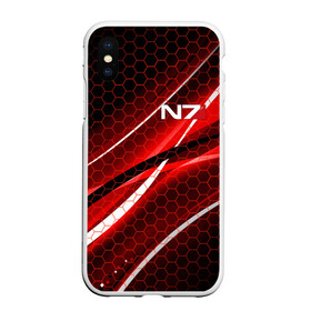 Чехол для iPhone XS Max матовый с принтом MASS EFFECT N7 в Курске, Силикон | Область печати: задняя сторона чехла, без боковых панелей | bioware | n7 | shepard | броня | жнецы | костюм | масс эффект | н7 | стальная броня | шепард | эффект массы