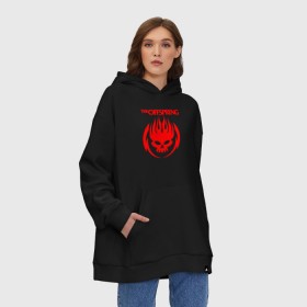 Худи SuperOversize хлопок с принтом THE OFFSPRING в Курске, 70% хлопок, 30% полиэстер, мягкий начес внутри | карман-кенгуру, эластичная резинка на манжетах и по нижней кромке, двухслойный капюшон
 | america | offspring | the offspring | usa | америка | атом уиллард | грег к | декстер холланд | джеймс лилья | нудлс | огонь | офспринг | оффспринг | пит парада | пламя | рон уэлти | сша | череп