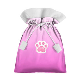 Подарочный 3D мешок с принтом Розовая лапка с подушечками в Курске, 100% полиэстер | Размер: 29*39 см | девочковый | женственый | животное | кошечка | лапа | лапка | лапонька | лапуля | лапушка | любитель животных | милашка | милый | мимими | розовая лапа | розовый | собачка | феминизм | феминный | щенок