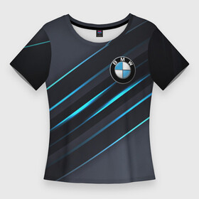 Женская футболка 3D Slim с принтом BMW в Курске,  |  | bmw | bmw motorsport | bmw performance | carbon | m | motorsport | performance | sport | бмв | карбон | моторспорт | спорт