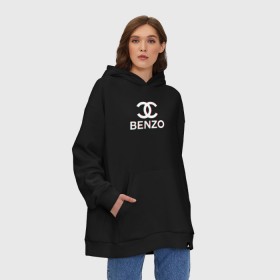 Худи SuperOversize хлопок с принтом BBT BENZO GANG в Курске, 70% хлопок, 30% полиэстер, мягкий начес внутри | карман-кенгуру, эластичная резинка на манжетах и по нижней кромке, двухслойный капюшон
 | bbt | benzo | benzo gang | big baby tape | ббт | бензо