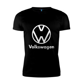 Мужская футболка премиум с принтом VOLKSWAGEN. в Курске, 92% хлопок, 8% лайкра | приталенный силуэт, круглый вырез ворота, длина до линии бедра, короткий рукав | 