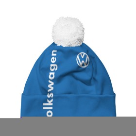Шапка 3D c помпоном с принтом Volkswagen. в Курске, 100% полиэстер | универсальный размер, печать по всей поверхности изделия | 2020 | car | sport | volkswagen | авто | автомобильные | бренд | вирус | коронавирус | марка | машина | новый лого | спорт | стиль | фольксваген