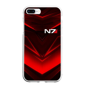 Чехол для iPhone 7Plus/8 Plus матовый с принтом MASS EFFECT N7 в Курске, Силикон | Область печати: задняя сторона чехла, без боковых панелей | bioware | n7 | shepard | броня | жнецы | костюм | масс эффект | н7 | стальная броня | шепард | эффект массы