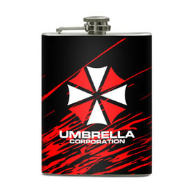 Фляга с принтом Umbrella Corporation. в Курске, металлический корпус | емкость 0,22 л, размер 125 х 94 мм. Виниловая наклейка запечатывается полностью | Тематика изображения на принте: resident evil | umbrella corporation | амбрелла | амбрелла корпорейшн | вирус | вымышленная военная и фармацевтическая корпорация | игра | умбрелла