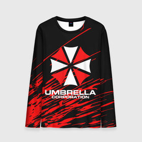 Мужской лонгслив 3D с принтом Umbrella Corporation. в Курске, 100% полиэстер | длинные рукава, круглый вырез горловины, полуприлегающий силуэт | Тематика изображения на принте: resident evil | umbrella corporation | амбрелла | амбрелла корпорейшн | вирус | вымышленная военная и фармацевтическая корпорация | игра | умбрелла