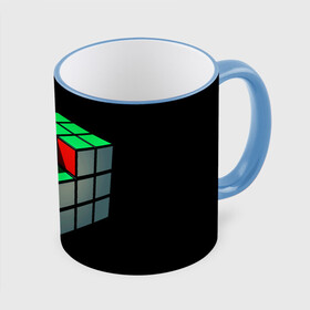 Кружка с полной запечаткой с принтом Кубик Рубика в Курске, керамика | ёмкость 330 мл | 3d | головоломка | игры | кубик | мозг | недостающий | рубика | элемент