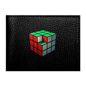 Обложка для студенческого билета с принтом Кубик Рубика в Курске, натуральная кожа | Размер: 11*8 см; Печать на всей внешней стороне | Тематика изображения на принте: 3d | головоломка | игры | кубик | мозг | недостающий | рубика | элемент