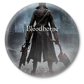 Значок с принтом Bloodborne. в Курске,  металл | круглая форма, металлическая застежка в виде булавки | bloodborne | bloodborne 2 | esport | game | playstation | бладборн | игра | киберспорт | киберспортсмен | порождение крови