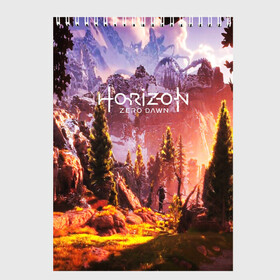 Скетчбук с принтом Horizon Zero Dawn в Курске, 100% бумага
 | 48 листов, плотность листов — 100 г/м2, плотность картонной обложки — 250 г/м2. Листы скреплены сверху удобной пружинной спиралью | aloy | antasy girl | art | artwork | digital art | fantasy | horizon | horizon: zero dawn | landscape | tallneck | warrior fantasy | weapon | zero dawn