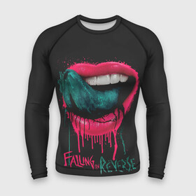 Мужской рашгард 3D с принтом Falling in Reverse в Курске,  |  | falling in reverse | gold | lips | mouth | rock | ronnie radke | teeth | tongue | губы | золото | зубы | рок | ронни радке | рот | язык