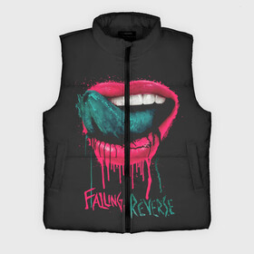 Мужской жилет утепленный 3D с принтом Falling in Reverse в Курске,  |  | falling in reverse | gold | lips | mouth | rock | ronnie radke | teeth | tongue | губы | золото | зубы | рок | ронни радке | рот | язык