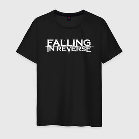 Мужская футболка хлопок с принтом Falling in Reverse в Курске, 100% хлопок | прямой крой, круглый вырез горловины, длина до линии бедер, слегка спущенное плечо. | falling in reverse | logo | rock | ronnie radke | лого | рок | ронни радке